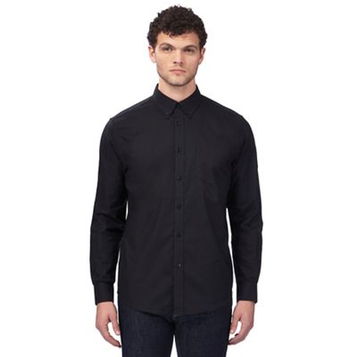 Big and tall black 'Oxford' button down shirt